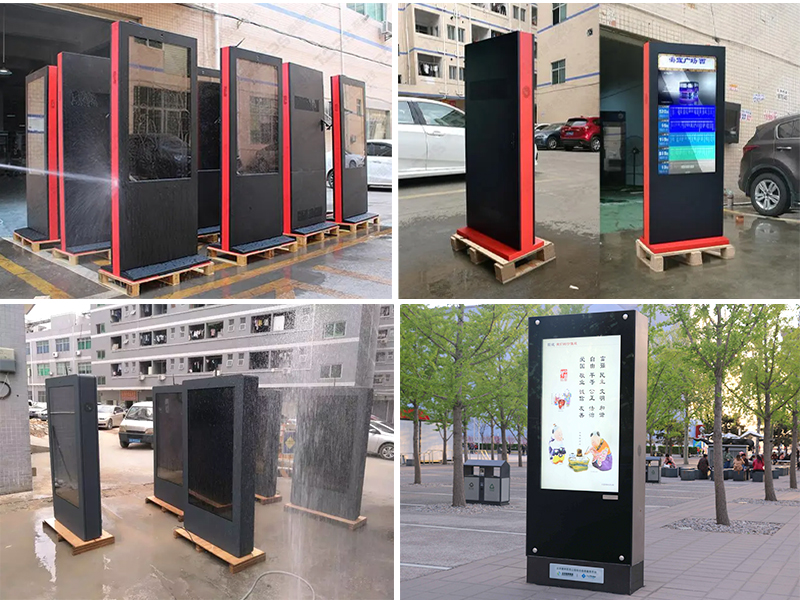 High Brightness Outdoor Smart Android Floor Standing 4K Waterproof LCD Touch Screen Digital Signage Totem