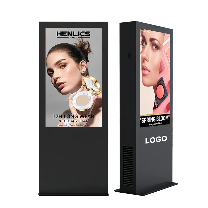 High Brightness Outdoor Smart Android Floor Standing 4K Waterproof LCD Touch Screen Digital Signage Totem